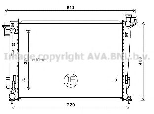 Радиатор, охлаждение двигателя AVA QUALITY COOLING HY2372