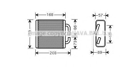 Теплообменник, отопление салона AVA QUALITY COOLING MZ6144