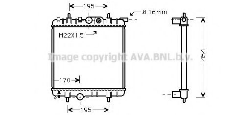 Радиатор, охлаждение двигателя AVA QUALITY COOLING PE2243