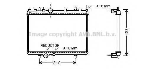 Радиатор, охлаждение двигателя AVA QUALITY COOLING PE2266