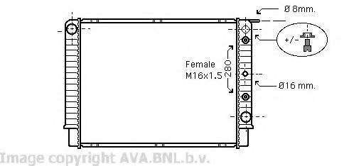 Радиатор, охлаждение двигателя AVA QUALITY COOLING VO2098