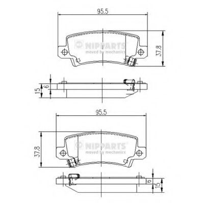 Комплект тормозных колодок, дисковый тормоз NIPPARTS J3612025