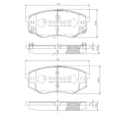 Комплект тормозных колодок, дисковый тормоз NIPPARTS N3600545