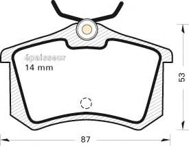Комплект тормозных колодок, дисковый тормоз METALFREN 327