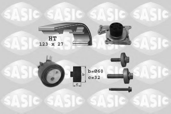 Водяной насос + комплект зубчатого ремня SASIC 3904037