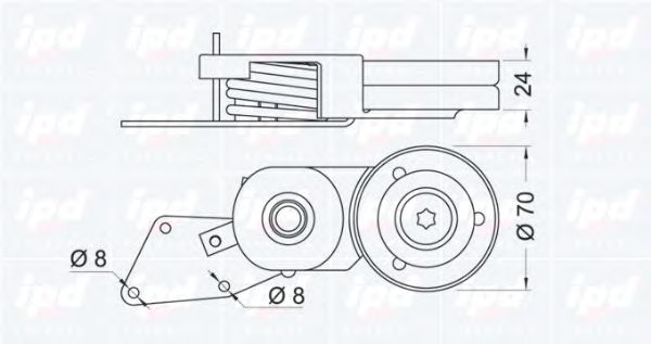 Натяжная планка, поликлиновой ремень IPD 153166
