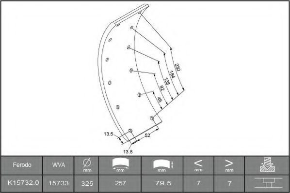 Комплект тормозных башмаков, барабанные тормоза BERAL 1573207006016373