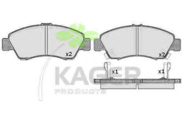 Комплект тормозных колодок, дисковый тормоз KAGER 35-0298