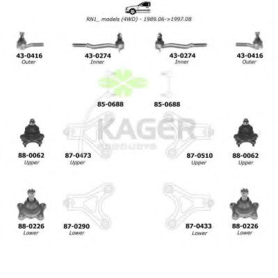 Подвеска колеса KAGER 800972