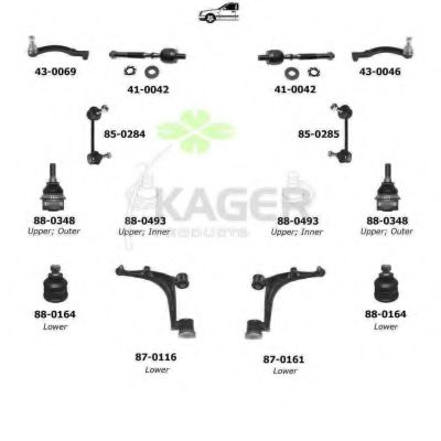 Подвеска колеса KAGER 801144