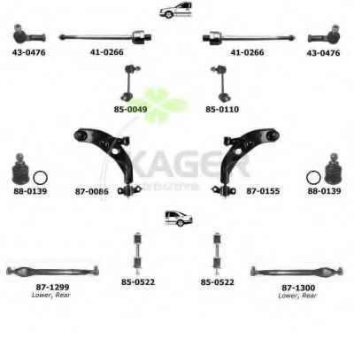 Подвеска колеса KAGER 801192