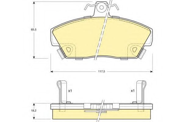 Комплект тормозных колодок, дисковый тормоз GIRLING 6104971