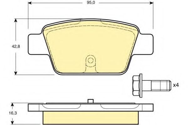 Комплект тормозных колодок, дисковый тормоз GIRLING 6114854