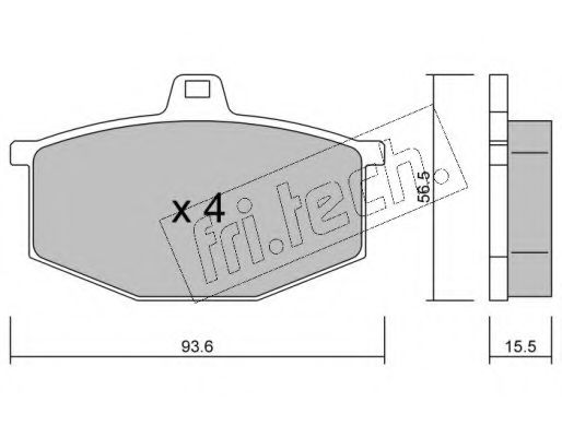 Комплект тормозных колодок, дисковый тормоз fri.tech. 014.0