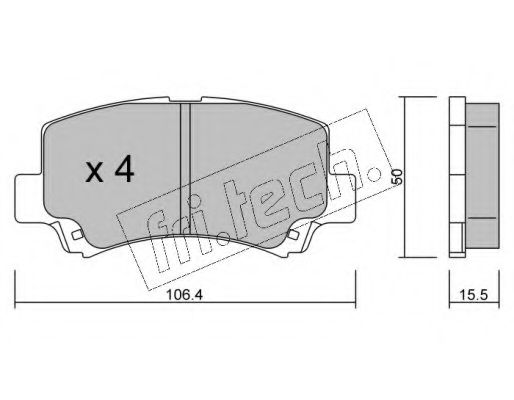 Комплект тормозных колодок, дисковый тормоз fri.tech. 434.0