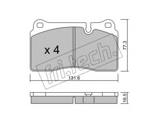 Комплект тормозных колодок, дисковый тормоз fri.tech. 711.0