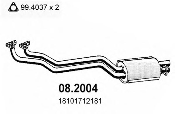 Предглушитель выхлопных газов ASSO 08.2004