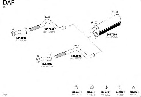 Труба выхлопного газа ASSO 505.1004