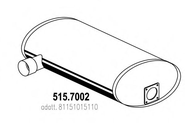 Средний / конечный глушитель ОГ ASSO 515.7002