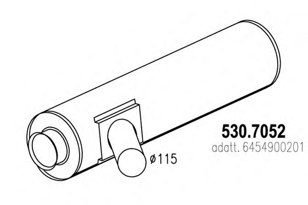Средний / конечный глушитель ОГ ASSO 530.7052