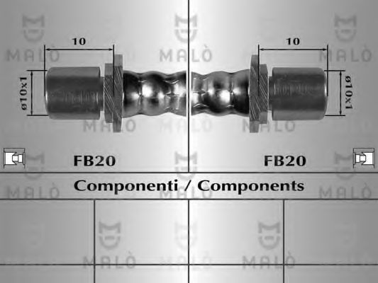 Тормозной шланг MALÒ 80144