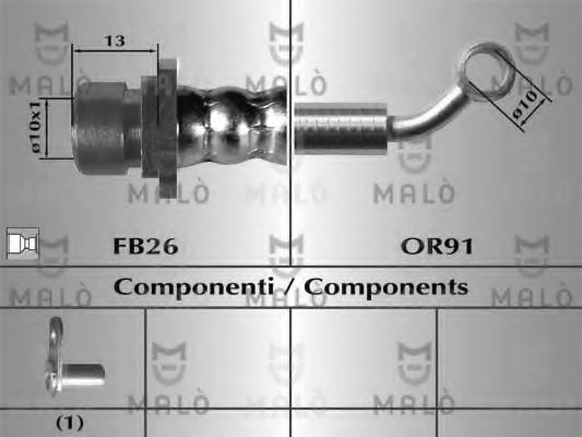 Тормозной шланг MALÒ 80968