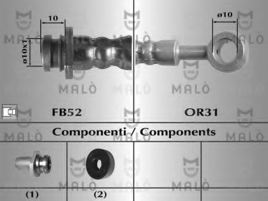 Тормозной шланг MALÒ 8950