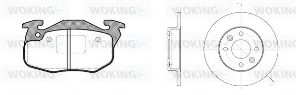 Комплект тормозов, дисковый тормозной механизм WOKING 80923.08