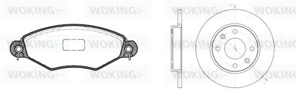 Комплект тормозов, дисковый тормозной механизм WOKING 87433.02