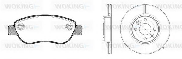 Комплект тормозов, дисковый тормозной механизм WOKING 811693.00