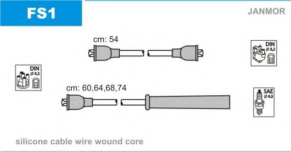 Комплект проводов зажигания JANMOR FS1