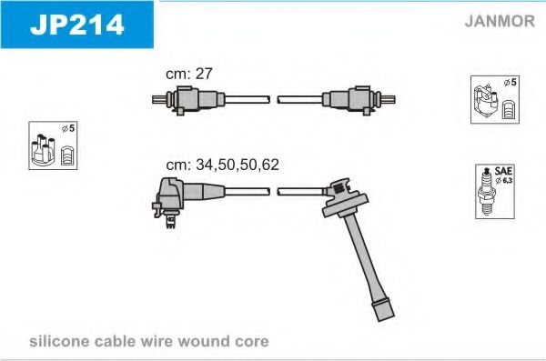 Комплект проводов зажигания JANMOR JP214