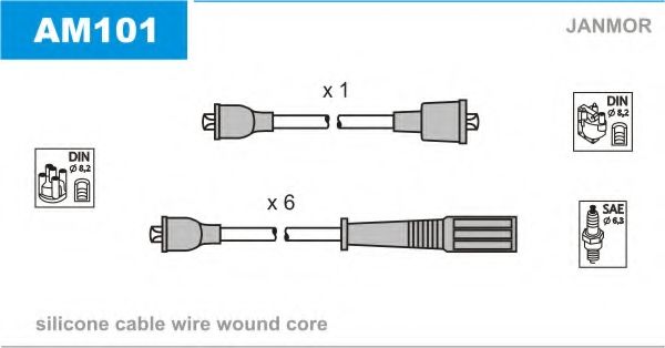 Комплект проводов зажигания JANMOR AM101
