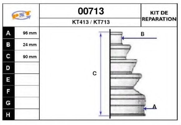 Комплект пылника, приводной вал SNRA 00713