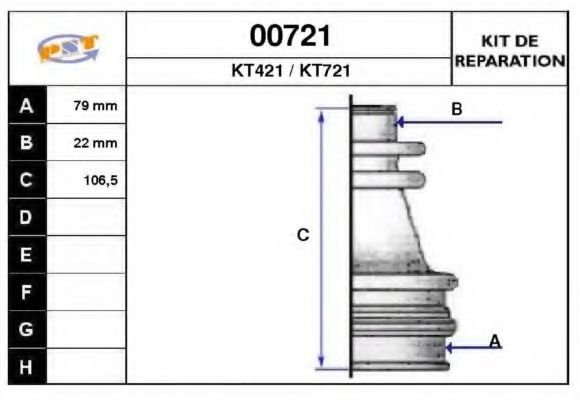 Комплект пылника, приводной вал SNRA 00721