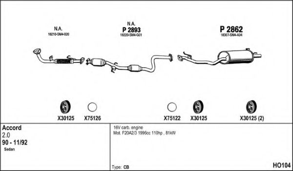 Система выпуска ОГ FENNO HO104