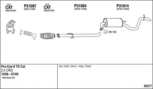 Система выпуска ОГ FENNO KI917