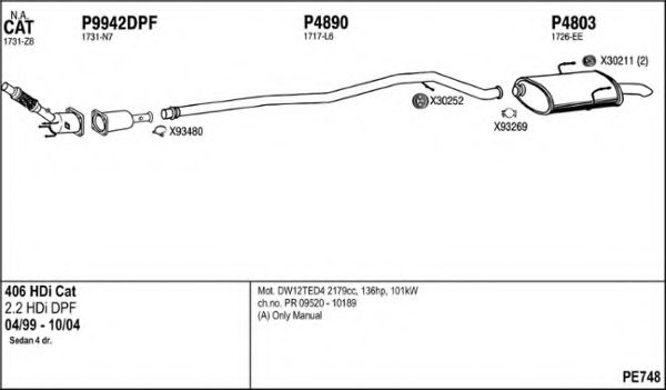 Система выпуска ОГ FENNO PE748