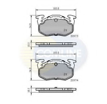 Комплект тормозных колодок, дисковый тормоз COMLINE CBP0522
