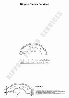 Комплект тормозных колодок NPS H350A20