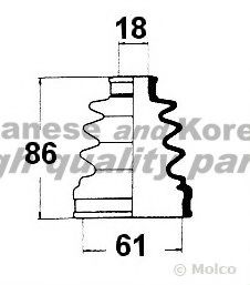 Комплект пылника, приводной вал ASHUKI 0864-2008