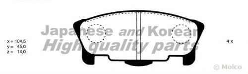 Комплект тормозных колодок, дисковый тормоз ASHUKI D091-30