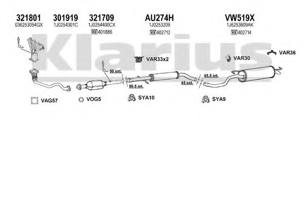 Система выпуска ОГ KLARIUS 930905U