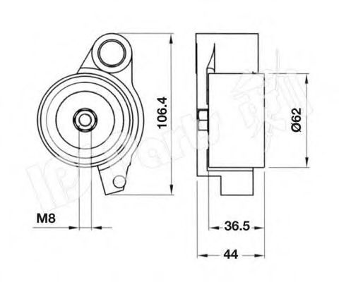 Устройство для натяжения ремня, ремень ГРМ IPS Parts ITB-6250