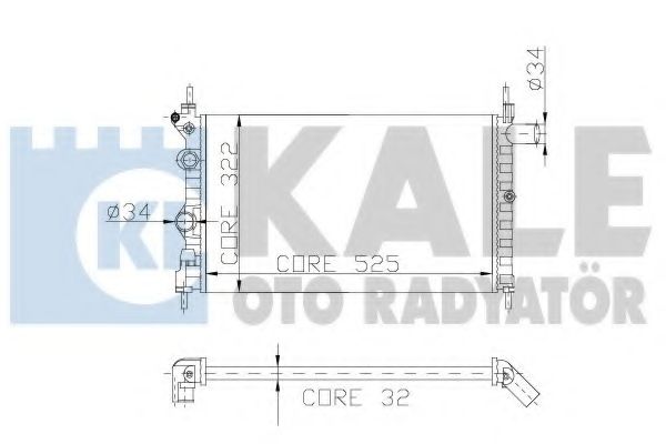 Радиатор, охлаждение двигателя KALE OTO RADYATÖR 177300