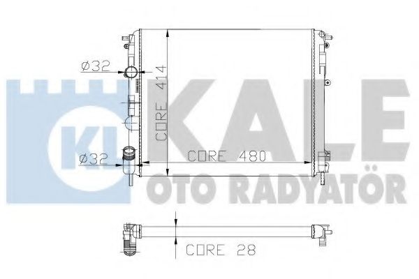 Радиатор, охлаждение двигателя KALE OTO RADYATÖR 205600