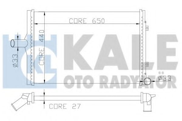 Радиатор, охлаждение двигателя KALE OTO RADYATÖR 353000