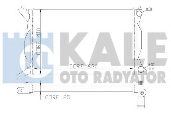 Радиатор, охлаждение двигателя KALE OTO RADYATÖR 353700