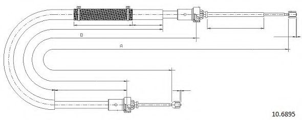 Трос, стояночная тормозная система CABOR 10.6895