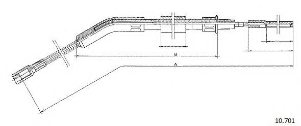 Трос, стояночная тормозная система CABOR 10.701